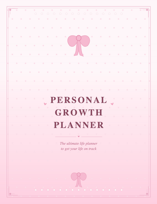 Personal growth planner digital self-improvement and goal setting planner